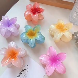 Gradient Flower Hair Clamp Set Colorful Mermaid Sharp Hair Claw Clips Women Hair Accessories