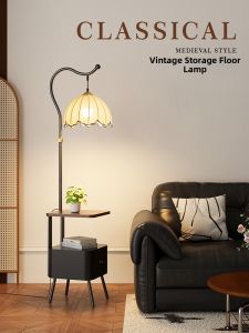 AOMAO | Vintage Floor Lamp With Shelf