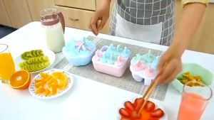 DIY Ice Pop Maker 8 Cells Frozen Ice Cream Molds Popsicle Ice Lolly Pop Easy Make Freezer
