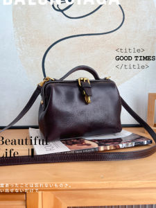 Original Design Genuine Leather Retro Jinkou Small Doctor Bag Skeleton-Skin Art Mini Messenger Bag Pure Cowhide Womens Bag