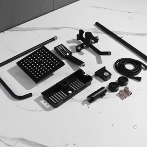 304 stainless Steel Classic Shower Set 3 in 1 bath Family full Copper Hotel Booster shower with storage rack