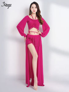 New Style Belly Dance Performance Costume French Court Wind Long Skirt Set Practice Clothes Eastern Dance Outfit Sparkling Mesh