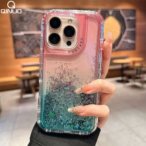 Luxury Clear Quicksand Glitter Sequin Phone Case For iPhone 17 Air 16 15 14 13 12 11 Pro XR X XS Max 7 8 6 Plus Gradient Cover