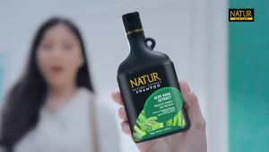 NATUR Shampo Aloe Vera Ekstrak Sampo untuk Melebatkan Menyuburkan dan Menghitamkan Rambut
