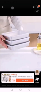 Stainless Steel Food Box Container Storage Container Tray with Cover