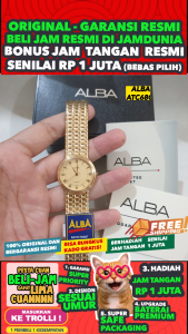ALBA ORIGINAL - JAM WANITA ANALOG ORIGINAL ALBA ATC68C X1 ALBA ATC68CX1 Women CT - Gold - Stainless Steel - Diameter 3.2CM - Water Resist 30 Meter - Jamdunia# Jam Tangan Wanita Jam Tangan Cewek Jam Tangan Anti Air + ALBA ATC6 8C S003