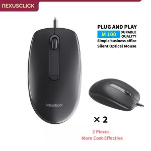 NexusClick Ergonomic Wired Silent Mouse5 Million Click Lifespan 1200 DPI Quiet Plug and Play Durable Office Computer Mice