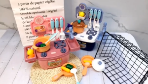 Deluxe Kitchen Cooking Toys  Kids Pretend Play Set Toy Circulating Water Sink Tap