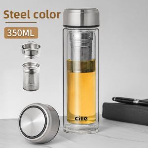 CILLE | Tea-Water Separating Glass Mug Heat Resistant