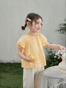 Jelly Baby | Áo Sơ Mi Mỏng Tay Ngắn Cotton Toàn Phần Mới Cho Bé Gái