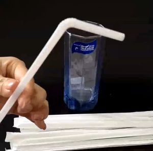 100pcs/pack Individually packaged straw soda straw disposable food-grade elbow white straw