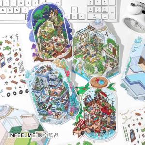 Mr.paper | Bộ Sticker Dán Cảnh Quan 3D Kawaii Deep Sea DIY Hoạt Động Dán Cảnh Cabin Bỏ Túi Dành Cho Trẻ Em Quà Tặng Sinh Nhật Lễ Hội