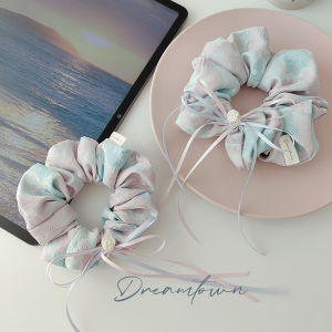 Sweet Pink Blue Hair Ties Handmade Studio Color Matching Hair Accessories Dreamtown Island Diary Fresh And Beautiful Hair Bands