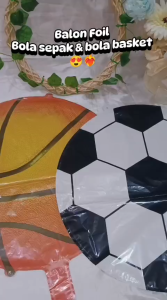 Happybaloon Balon Ulang Tahun Foil Sepak Bola Basket Bulat Satuan