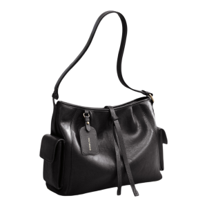 Golf | Large Capacity Black Leather Womens Crossbody Shoulder Bag