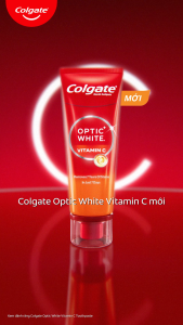 Kem đánh răng Colgate trắng răng Optic White Vitamin C độ tinh khiết cao loại bỏ vết ố cứng đầu lâu năm trong 7 ngày 80g/ tuýp