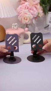 ที่วางโทรศัพท์มือถือ แท็บเล็ต แบบโลหะ ปรับมุมได้ หมุนได้ 360 องศา วัสดุโลหะ แบบพกพา พับได้ กันลื่น ที่วางโทรศัพท์