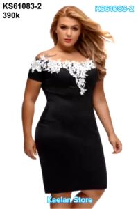 ĐẦM TRỄ VAI BIG SIZE 55- 110KG PHỐI REN (KS61083-2)