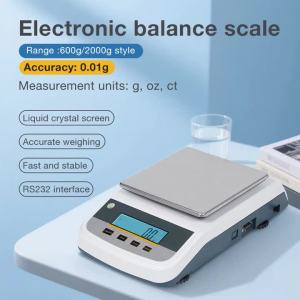 juan juan | 600g 0.01g/2000g 0.01g Precision Balance Laboratory Analytical Balance Counter Electronic Scales Digital Gram Scale EU Plug