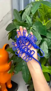 Tali Jemuran Elastis 12 Klip Jepitan / Gantungan Baju Kaos Kaki Pakaian Dalam Portable Praktis Termurah Terbaru Promo
