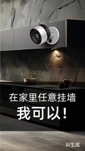 Vacuum Suction Wall Fan Portable Air Circulation Fan 5-Speed Cooling Fan Desktop Fan Digital Display Home Office Bedroom