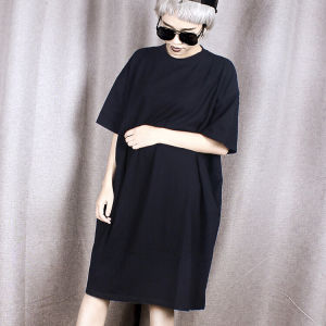 เสื้อยืดคอกลมแขนสั้นทรงหลวมสำหรับผู้หญิง ทรงหลวม สไตล์ฮาราจูกุ กระโปรงทรงเอ ผ้าฝ้าย สวมใส่สบาย ระบายอากาศได้ดี ฤดูร้อน