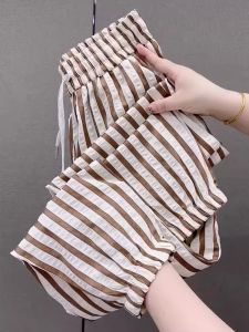 Summer Thin Bubble Cotton Casual Pants High Waist Harlan Quick Dry Nine Points Sports Loose Slimming Trousers for Women