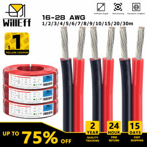2 Pin Electrical Wires Tinned Copper 16 18 20 22 24 26 28 AWG insulated PVC Extension LED Strip Cable Red Black Electronic wire