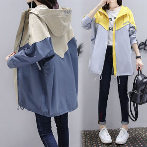 2023 Workwear Jacket Baseball Uniform Womens Spring Autumn Small Size Medium Long Large Size Fat MM Hooded Windbreaker Coat