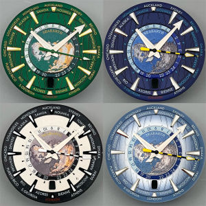 33.1mm NH35 Watch Dial Green Black Blue Dial Green Luminous 6 Oclock Crown Date Window Fit NH35 Movement