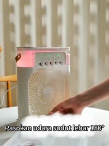 【Pendingin Ac Portable Baru 2025】Pendingin udara Tiga kecepatan angin Pendinginan cepat Dilengkapi lampu malam Pengatur waktu satu tombol Pendinginan senyap Kipas (Pendingin AC Portable Kipas Ac Portable Humidifier Kipas AC Portabel pelembab Kipas Angin)