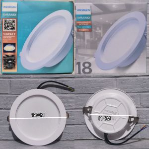 MORGEN GRAND LAMPU LED DOWNLIGHT ANTI GLARE 18W 18 WATT PUTIH / WARM WHITE 3000K / NATURAL 4000K INBOW IB BULAT MG-LGDLA1840CW BERGARANSI 1 TAHUN BAGUS KUALITAS TERBAIK