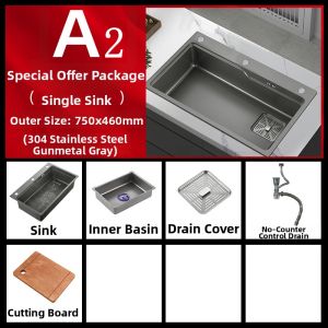 GUANGMANZHI | Handcrafted Nano Coating Stainless Steel Sink Large Single Basin