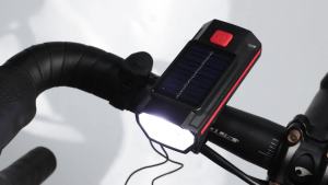 Solar Bicycle Light with Horn 120dB TYPE-C Rechargeable MTB Road Bike Front Lamp Flashlight Bicycle Light 1200 Mah