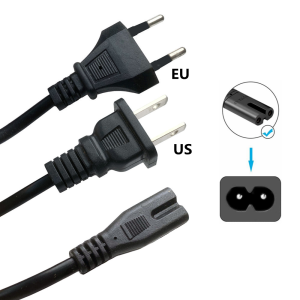 EU UK US AU Power Cable C7 Extension Cord Figure 8 2pin AC Power Cable For Samsung PC Monitor Battery Charger Sony LG TV Radio