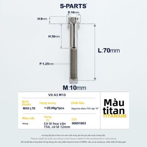s-parts | Bu Lông Hợp Kim Titan Độ Bền Cao M10 P1.25