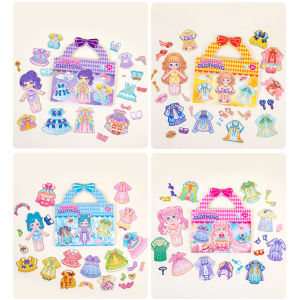 Magnetic Refrigerator Cute Princess Dress-Up Stickers Girls Imaginative Play DIY Materials Magnet Matching Puzzles Games Gifts