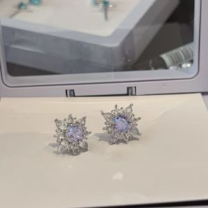 Luxurious 925 Silver Needle Star River Earrings for Women Elegant Fashionable Jewelry Earrings with Alloy Embedded Artificial Gemstones