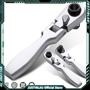 Hi-Spec 2-in-1 Mini Ratchet Wrench Movable Head Handle Double-Ended Socket Wrench Small Fly Torque Spanner Hand Repair Tools