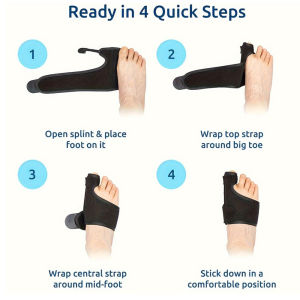 1pc Adjustable Bunion Straightener for Pain Relief Big Toe Orthopedic Separator for Hallux ValgusHammer Toe Day/Night Support