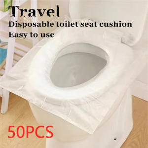 50Pcs Disposable Plastic Toilet Seat Cover Waterproof and Non Slip Individually Wrapped for Travel Toilet Seat Protectors