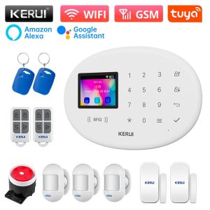 KERUI | KERUI Smart Life WiFi GSM Alarm System for Home Tuya Wireless Security Home Alarm Kit With 433mhz PIR Motion Sensor Siren W202