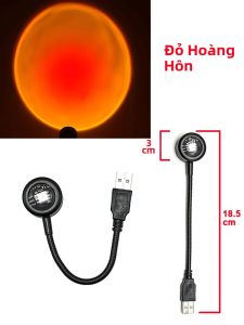 Đèn LED USB Hoàng Hôn Đèn Máy Chiếu Đèn Ngủ Cho Tâm Trạng Không Khí Phòng Ngủ Phòng Khách Tường Chụp Ảnh Sinh Nhật Trang Trí Tiệc Hình Tròn