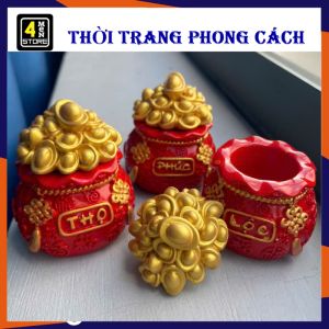 Hũ Đựng Vàng Tài Lộc TÚI THẦN TÀI May Mắn Đầu Năm Mới  Hũ Đựng Muối Gạo Trang Trí Ban Thờ Bàn Làm Việc Decor Tết