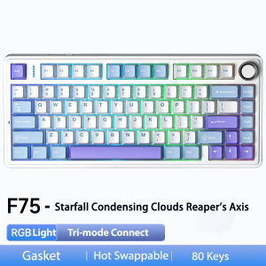 AULA F75 80 Keys 2.4G/Bluetooth/Wired Tri-mode Hotswap mechanical keyboard RGB Backlit 3/5PIN Switch mechanical keyboard