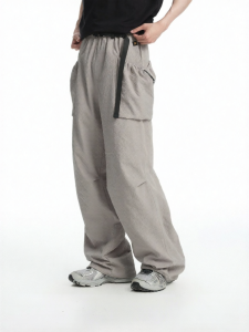 dangerouspeople | Adjustable Pockets Trendy Textured Work Trousers