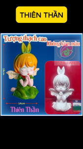 Tượng thạch cao Thiên Thần Quỳ M16 (Không kèm màu) Bé Tô Màu Tô Tượng trò chơi trẻ em