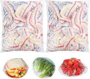 100/200 disposable bowl LIDS elastic plastic food storage bags transparent cling film food covers reusable for vegetables p