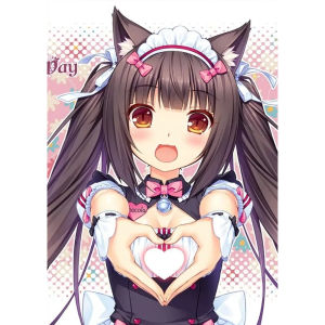 KAYOU | Oil Painting By Numbers Cute Anime Figure Heart Hand Kawaii Maid DIY Digital Art Wall Decor for Game Room or Living Room Gift
