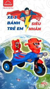 Xe 3 bánh L7 Siêu Nhân Vinatoy - Nhựa Chợ Lớn dành cho bé từ 2-4 tuổi